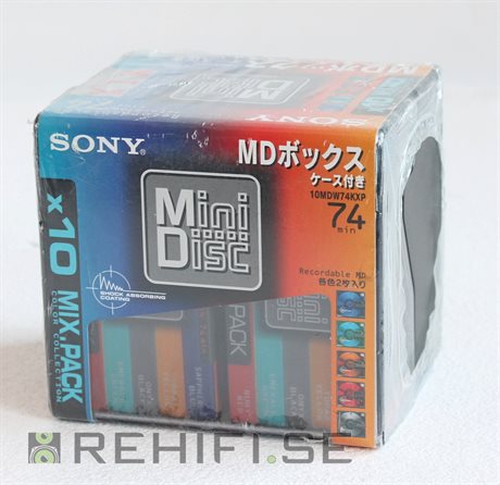 Sony Mini Disc 74 min X10 Mix Pack Color Collection